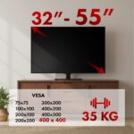 Maclean universal TV stand  for RTV cabinet  stand  max. 35 kg  20 degree rotation  for 32-55  TV  MC-132 - imagine 4