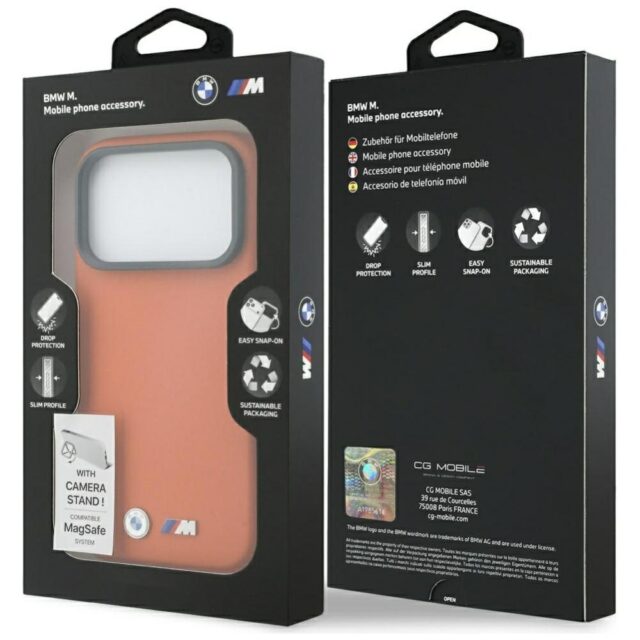 Case BMW M Metal Logo MagSafe for iPhone 17 Pro orange - imagine 8