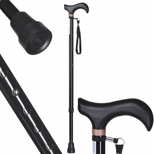 Laska inwalidzka  regulowana (czarna) - imagine 7