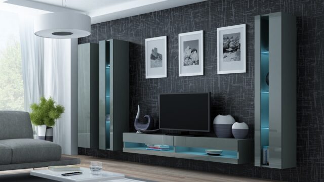 Cama TV stand VIGO NEW 30/180/40 white/grey gloss - imagine 3