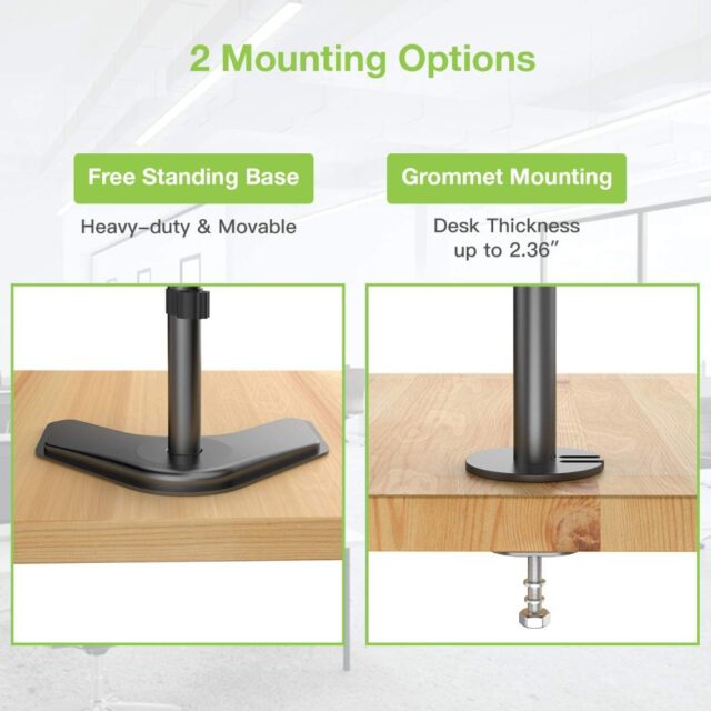 Techly ICA-LCD 2520V monitor mount / stand 68.6 cm (27 ) Desk Black - imagine 13