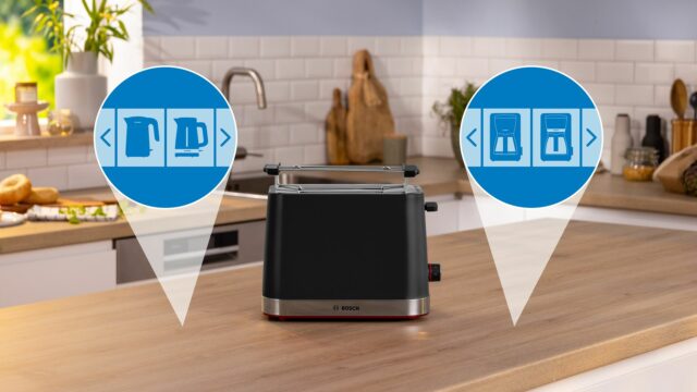 Bosch TAT4M223 toaster 4 2 slice(s) 950 W Black  Stainless steel - imagine 2