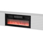 Cama RTV cabinet TULA 183x35x37 white matt + black fireplace