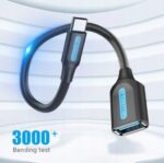 Vention USB 3.1(Gen 1) C Male to A Female OTG Cable 0.15M Black PVC Type - imagine 3