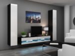 Cama TV stand VIGO NEW 30/180/40 black/white gloss - imagine 3