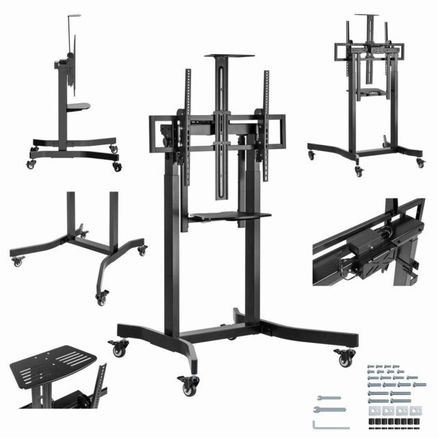 Gembird Stojak pod tv z regulacj wysokoci mobilny 55-100 cali - imagine 8