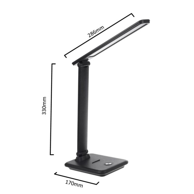 Maclean MCE614 B Dimmable LED Desk Lamp Adjustable Folding 9W IP20 3000K 4500K 6500K Black - imagine 7