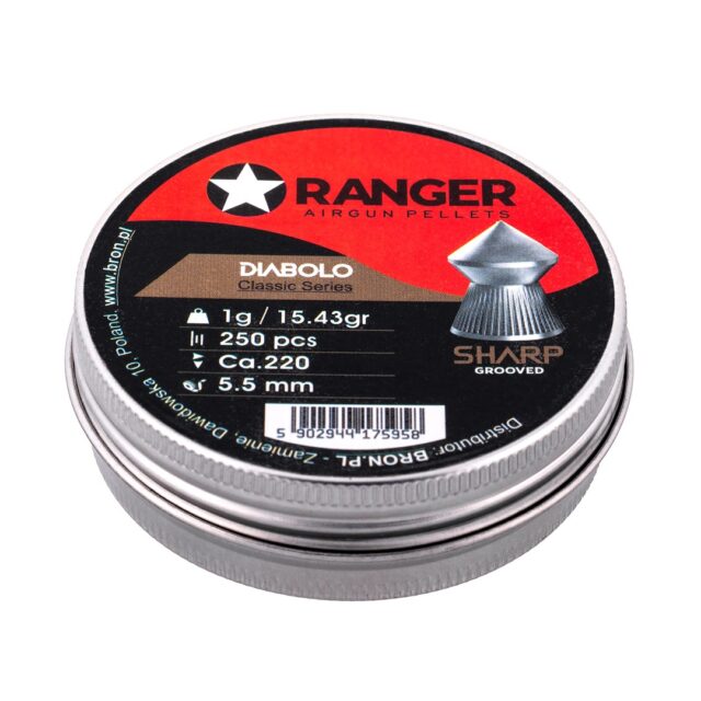5.5 mm RANGER Diabolo Professional Sharp Grooved Point 250 pellets - imagine 4