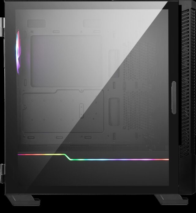 MSI MPG VELOX 100P AIRFLOW Mid Tower Gaming Computer Case 'Black  3x 120mm Fan + 1x 120mm ARGB Fan  ARGB light strip  USB Type-C  1x Tempered Glass  Center  E-ATX  ATX  mATX  mini-ITX' - imagine 5