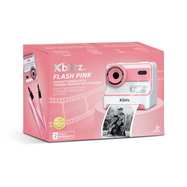FLASH PINK  INSTANT CAMERA WITH THERMAL PRINTER FOR CHILDREN - imagine 8