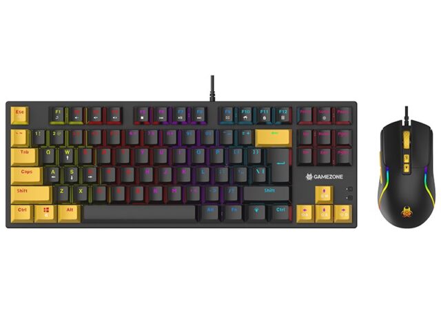 Tracer HORNET 87 keyboard Mouse included Gaming USB QWERTY English Black  Yellow - imagine 10