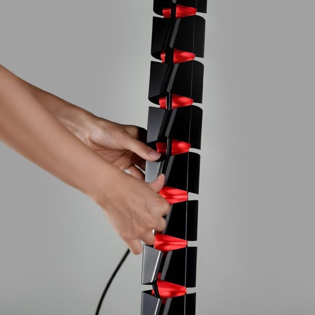 Nano RS desk cable organizer / cable grille  1345mm  black and red  RS125 - imagine 8