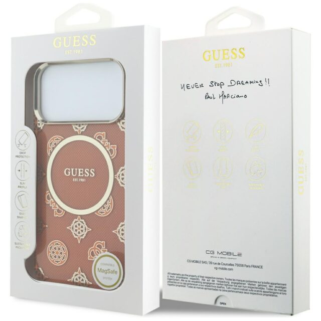 Case Guess IML Peony Dot MagSafe for  iPhone 17 Pro Max orange - imagine 8