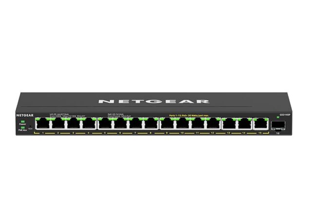 NETGEAR GS316EP-100PES network switch Managed Gigabit Ethernet (10/100/1000) Power over Ethernet (PoE) Black - imagine 2