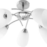 Activejet Classic chandelier pendant ceiling lamp NIKITA nickel 5xE27 for living room