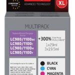 Activejet ABB-1100NX Ink (replacement for Brother LC1100/980; Supreme; 1 x 29 ml  3 x 19.5 ml; black  magenta  cyan  yellow)