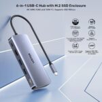 UNITEK ACTIVE HUB USB-C 10GBPS M.2 HDMI  PD 100W - imagine 6