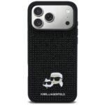 Case Karl Lagerfeld Rhinestones Karl&Choupette Pin for iPhone 17 Pro Max black - imagine 3