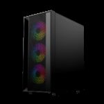 Gembird Fornax 4000 ARGB gaming ATX computer case  Midi Tower  backlight  Black - imagine 3