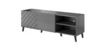 RTV cabinet ABETO 150x42x52 graphite/gloss - imagine 3