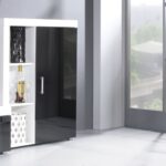 Cama bookcase SAMBA white/black gloss
