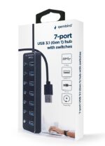 Gembird UHB-U3P7P-01  7-port USB 3.1 (Gen 1) hub with switches  black - imagine 5