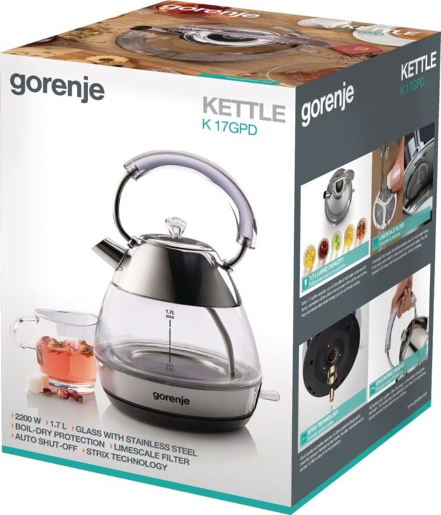 Gorenje K17GPD electric kettle 1.7 L 2200 W Stainless steel - imagine 9