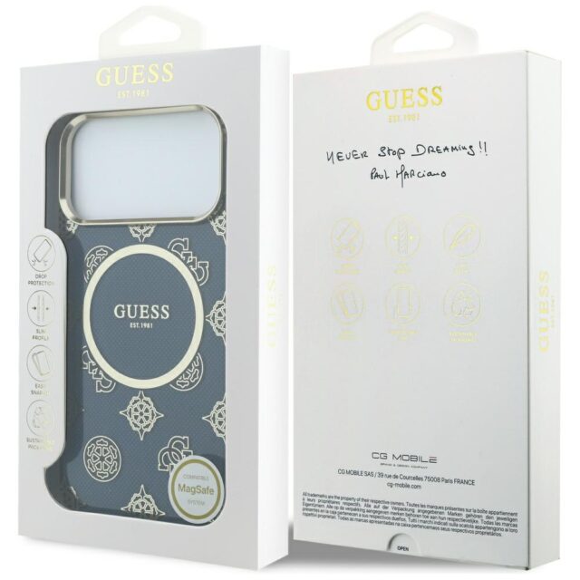 Case Guess IML Peony Dot MagSafe for  iPhone 17 Pro Max blue - imagine 8