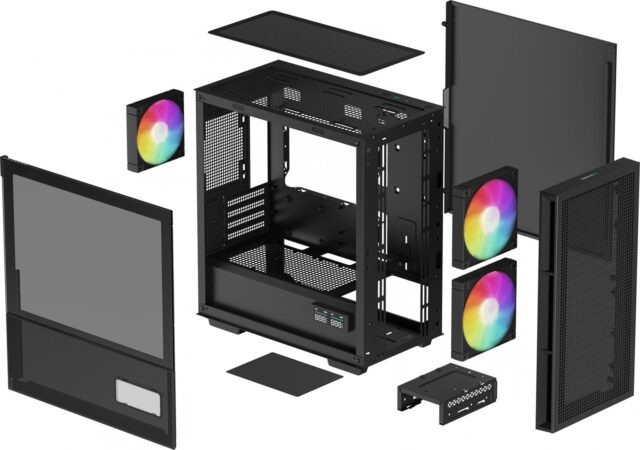 DeepCool CH360 DIGITAL Micro Tower Black - imagine 3