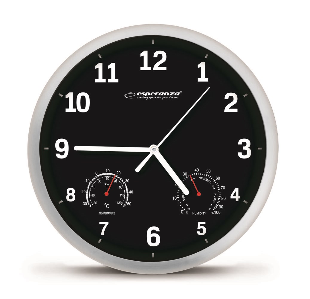 cps-d99a3bc211bdd7a786334cc40b69fc54-2026-01-16-21-02-20 Esperanza EHC016K Mechanical wall clock Round Black - imagine 1