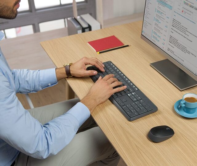 Logitech MK235 keyboard Mouse included USB QWERTY US International Grey - imagine 11