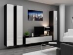 Cama Full cabinet VIGO '180' 180/40/30 white/black gloss - imagine 9
