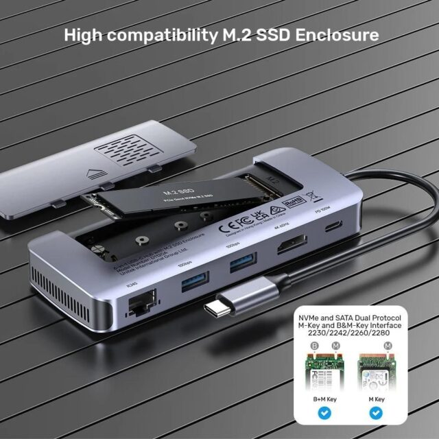UNITEK ACTIVE HUB USB-C 10GBPS M.2 HDMI  PD 100W - imagine 7