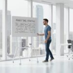 Ergo Office mobile dry erase board  horizontal orientation  white  single sided  with shelf  board dimensions 1190x790mm  ER-306 - imagine 15