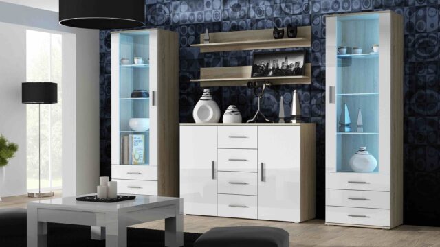 Cama set of two shelves 125cm SOHO sonoma oak matte - imagine 10