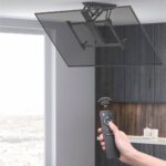 Maclean electric ceiling mount for TV  TUYA support  max VESA 600x400  for sloping walls  remote control  32 -70   35kg  MC-880T - imagine 7