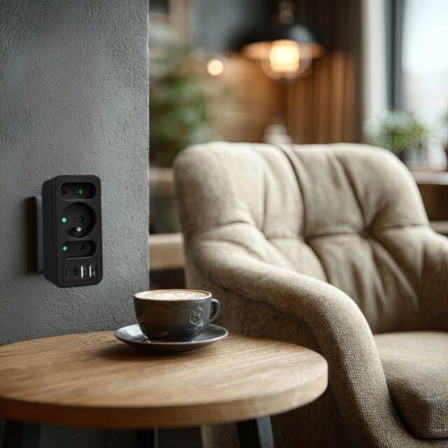 Current socket x3 + 4xUSB Maclean  splitter with 3 sockets  2xUSB A  2xUSB C PD 20W  1x16A + 2x6A  MCE248 F/B - imagine 11