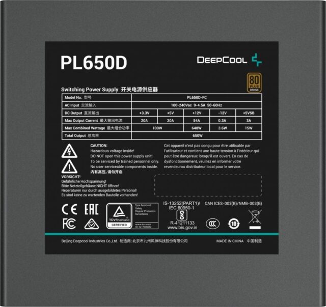 DeepCool PL650D power supply unit 650 W 20+4 pin ATX ATX Black - imagine 2