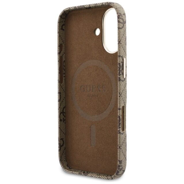 Case Guess 4G Script MagSafe for iPhone   17 brown - imagine 7