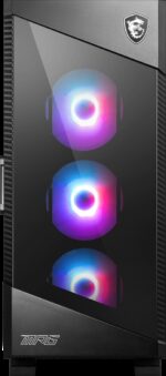 MSI MPG VELOX 100R Mid Tower Gaming Computer Case 'Black  4x 120mm ARGB Fans  1-6 ARGB Hub  ARGB light strip  USB Type-C  Tempered Glass  Center  E-ATX  ATX  mATX  mini-ITX' - imagine 3