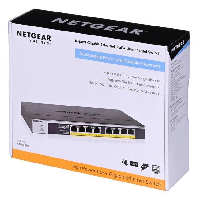 NETGEAR GS108PP Unmanaged Gigabit Ethernet (10/100/1000) Power over Ethernet (PoE) Black - imagine 10