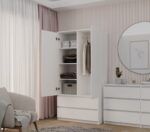 Topeshop SZAFA MALWA B bedroom wardrobe/closet 5 shelves 2 door(s) White - imagine 7