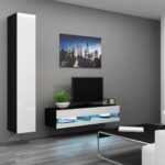 Cama TV stand VIGO NEW 30/140/40 black/white gloss