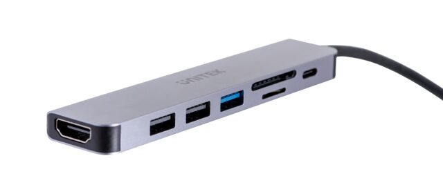 UNITEK HUB USB-C H1118A; USB-A x3  USB-C  HDMI  SD  microSD - imagine 9
