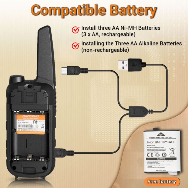 Walkie-Talkie Baofeng BF-T25E Orange  2 pieces - imagine 6