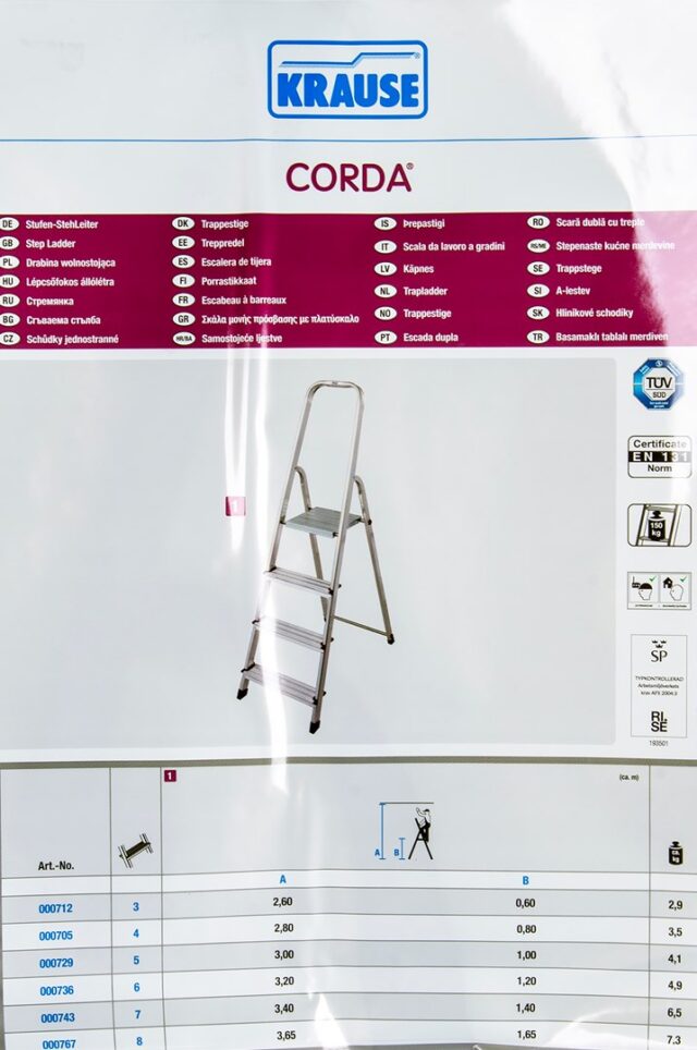 CORDA DOMESTIC ALUMINUM LADDER 4 STEPS 000705 KRAUSE - imagine 8