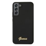 Guess GUHCS22MLSLMGBK S22+ S906 black hardcase Silicone Script Metal Logo - imagine 3