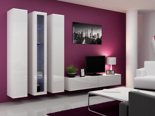 Cama TV Stand VIGO '180' 30/180/40 white/white gloss - imagine 10
