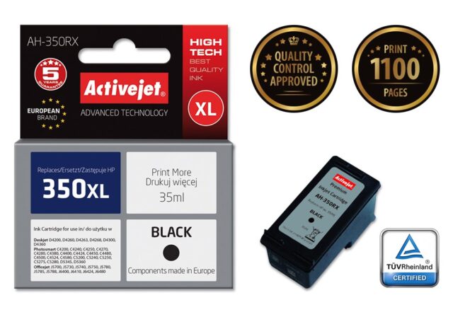 Activejet AH-350RX Ink (replacement for HP 350XL CB336EE; Premium; 35 ml; black) - imagine 2