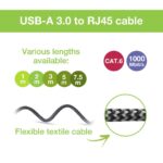 Techly ICOC U3A-RJ45-010 networking cable Black  Silver 1 m Cat6 F/UTP (FTP) - imagine 5